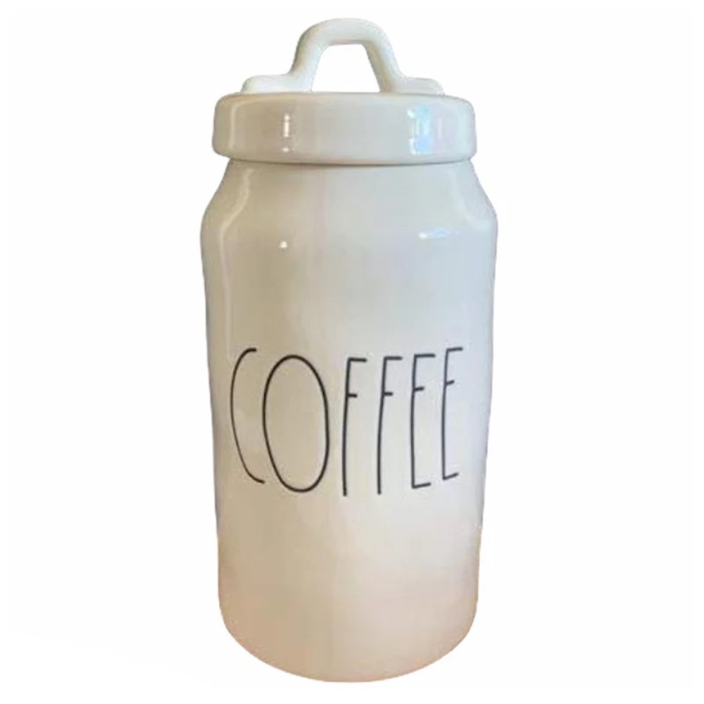 Rae Dunn White Ceramic Coffee Canister with Lid